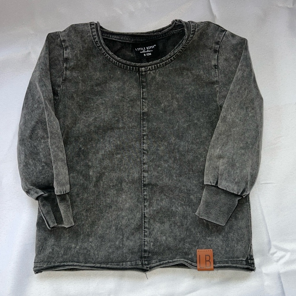 Little Bipsy Long Sleeve Acid Wash Tee